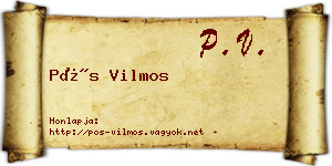 Pós Vilmos névjegykártya
